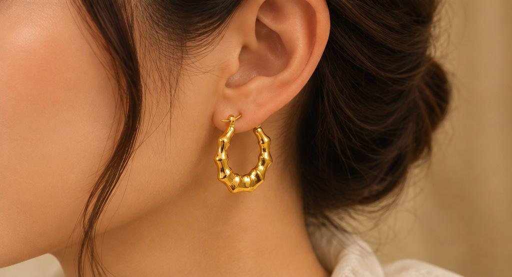 Golden Bambú Hoops