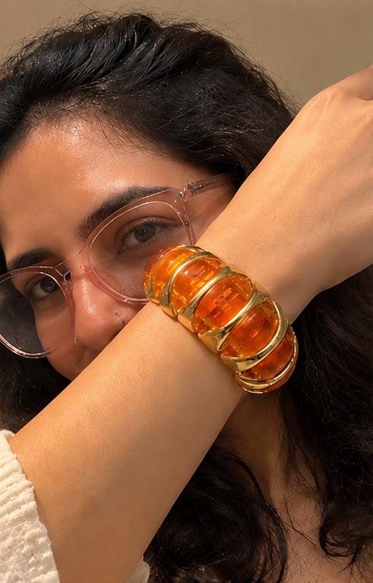 Amber Glow Cuff Bracelet